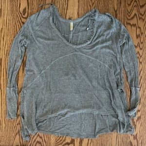 Free People Waffle Scoop neck sweater